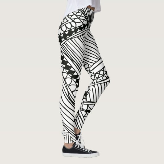 Doodle 1A Black White Leggings (Rechts)