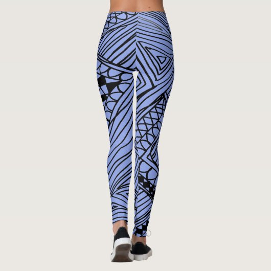 Doodle 1A Blue Light Gray Leggings (Rückseite)