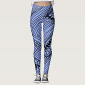 Doodle 1A Blue Light Gray Leggings (Vorderseite)