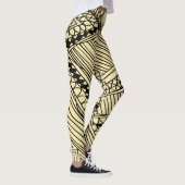 Doodle 1A Schwarz Elfenbein Leggings (Rechts)