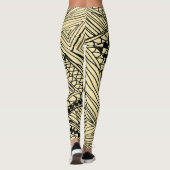 Doodle 1A Schwarz Elfenbein Leggings (Rückseite)