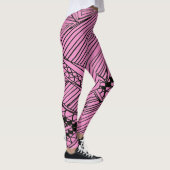 Doodle 1A Schwarz Hellrosa Leggings (Rechts)