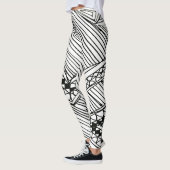 Doodle 1A Schwarz Weiße Leggings (Links)