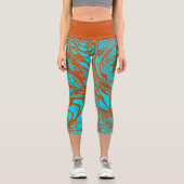 Doodle 1E Aqua Pumpkin 1 Capri Leggings (Vorderseite)