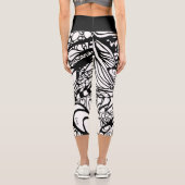 Doodle 1E Black White 1 Capri Leggings (Rückseite)