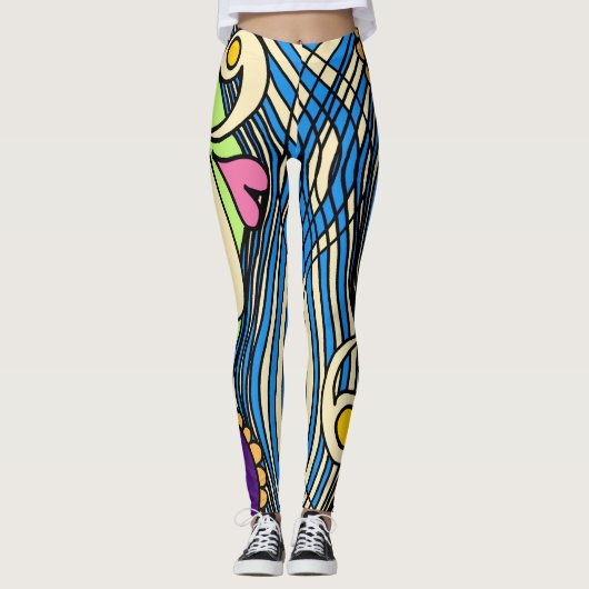 Doodle 1E Colors1 Leggings (Vorderseite)