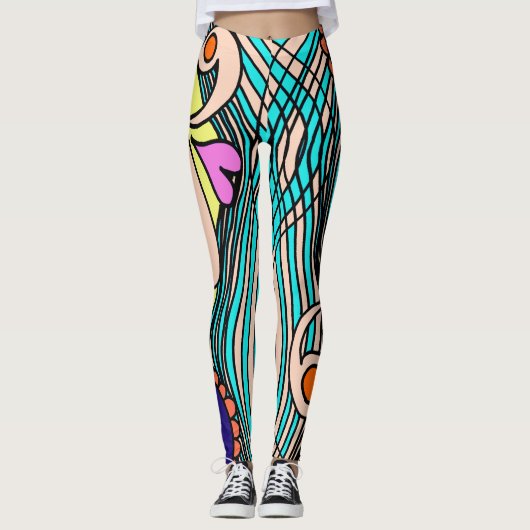 Doodle 1E Colors2 Leggings (Vorderseite)