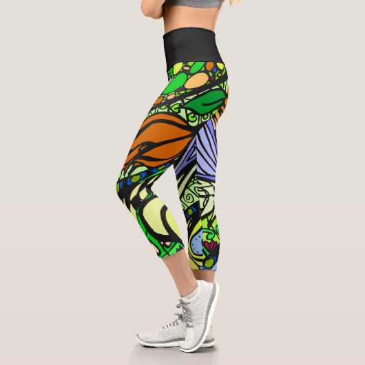 Doodle 1E Green 1 Capri Leggings (Links)