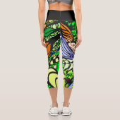 Doodle 1E Green 1 Capri Leggings (Rückseite)