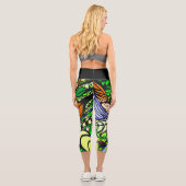 Doodle 1E Green 1 Capri Leggings (Rückseite)