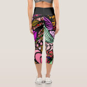 Doodle 1E Pink 1 Capri Leggings (Rückseite)