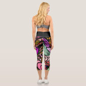 Doodle 1E Pink 1 Capri Leggings (Rückseite)