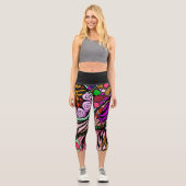 Doodle 1E Pink 1 Capri Leggings (Vorderseite)