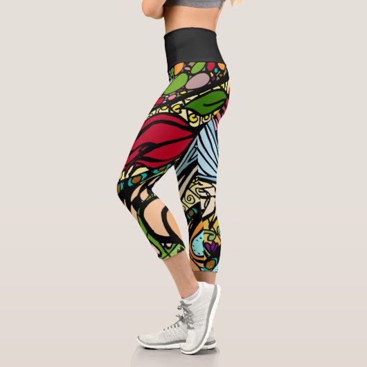 Doodle 1E Red 1 Capri Leggings (Links)