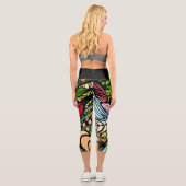 Doodle 1E Red 1 Capri Leggings (Rückseite)