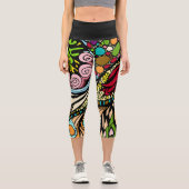 Doodle 1E Red 1 Capri Leggings (Vorderseite)