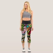 Doodle 1E Red 1 Capri Leggings (Vorderseite)
