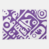 Doodle 2 von 4, lila und weiß geschirrtuch (Horizontal)
