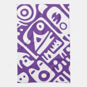 Doodle 2 von 4, lila und weiß geschirrtuch (Vertikal)