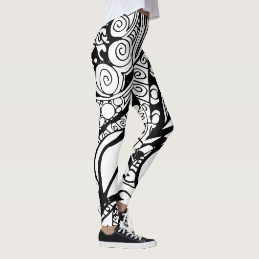 Doodle 9B Black White Leggings (Rechts)