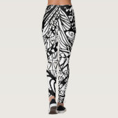 Doodle 9B Black White Leggings (Rückseite)