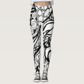 Doodle 9B Black White Leggings (Vorderseite)