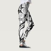 Doodle 9B Schwarz Weiße Leggings (Rechts)