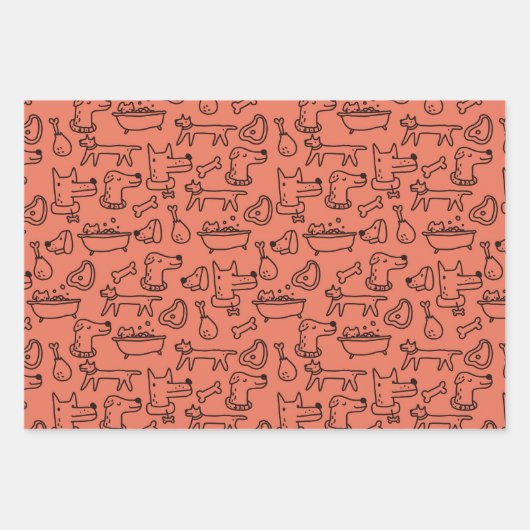 Doodle a Dogs Wrapping Paper Set Geschenkpapier Set (Vorderseite)
