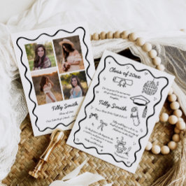 Doodle Abschluss Ankündigung Girl 4 Fotos