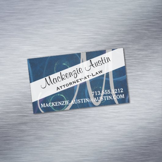 Doodle Abstrakt | Pastel Chalk Scribble Monogram Magnetische Visitenkarte (Beispiel)