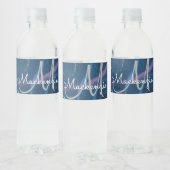 Doodle Abstrakt | Pastel Chalk Scribble Monogram Wasserflaschenetikett (Flaschen)