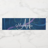 Doodle Abstrakt | Pastel Chalk Scribble Monogram Wasserflaschenetikett (Einzelnes Label)