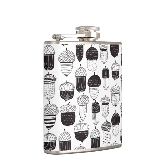 Doodle-Akkorde Herbstmuster Flachmann (Rechts)