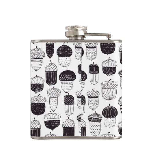 Doodle-Akkorde Herbstmuster Flachmann (Rückseite)