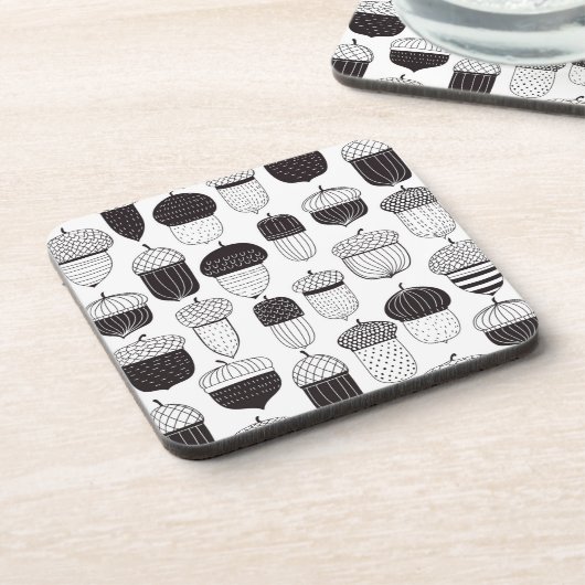 Doodle-Akkorde Herbstmuster Getränkeuntersetzer (Linke Seite)