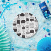 Doodle-Akkorde Herbstmuster Pappteller (Party)