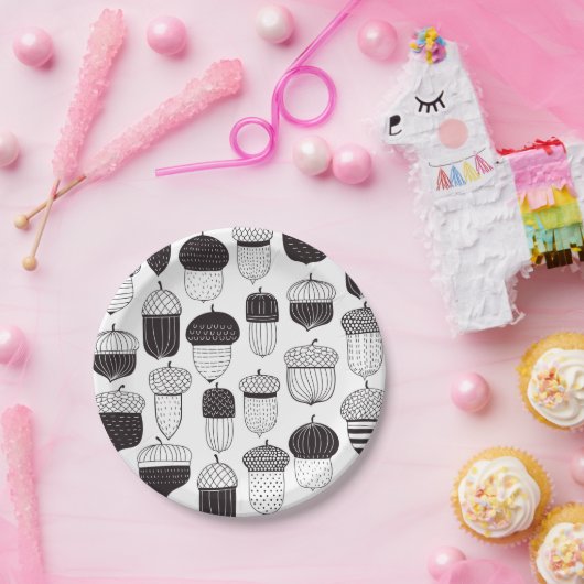 Doodle-Akkorde Herbstmuster Pappteller (Party)