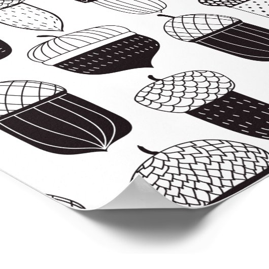 Doodle-Akkorde Herbstmuster Poster (Ecke)