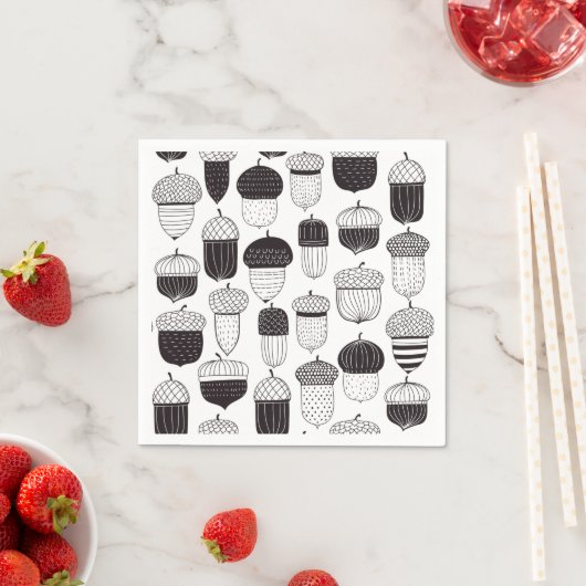 Doodle-Akkorde Herbstmuster Serviette (Beispiel)