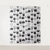 Doodle-Akkorde Herbstmuster Wandteppich (Vorderseite)