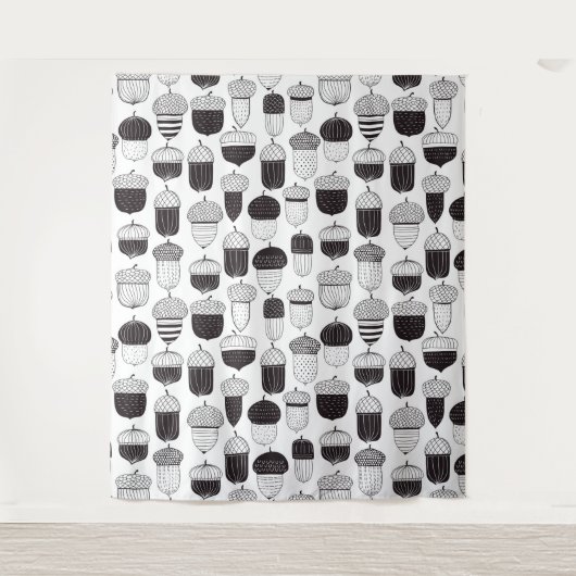 Doodle-Akkorde Herbstmuster Wandteppich (Vorderseite)