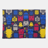 Doodle Alien Spaceship und Robot Muster Geschirrtuch (Horizontal)