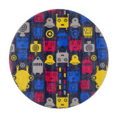 Doodle Alien Spaceship und Robot Muster Schneidebrett (Vorderseite)