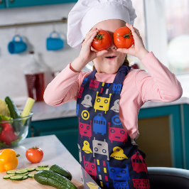 Doodle Alien Spaceship und Robot Muster Schürze