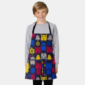 Doodle Alien Spaceship und Robot Muster Schürze (Getragen)