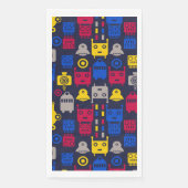 Doodle Alien Spaceship und Robot Muster Serviette (Vorderseite)