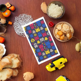 Doodle Alien Spaceship und Robot Muster Serviette