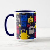 Doodle Alien Spaceship und Robot Muster Tasse (Links)