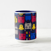 Doodle Alien Spaceship und Robot Muster Tasse (Zentrum)