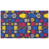Doodle Alien Spaceship und Robot Muster Tischdecke (Vorderseite (Horizontal))